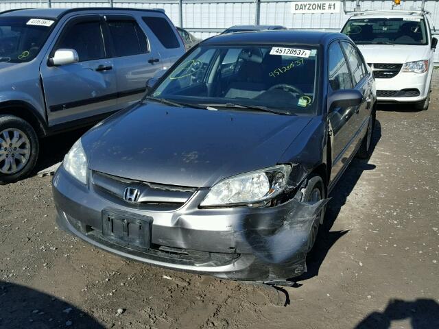 2HGES16654H904947 - 2004 HONDA CIVIC LX GRAY photo 2