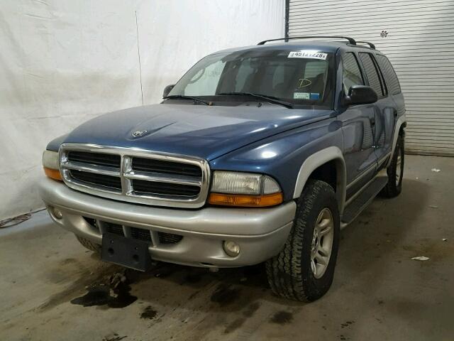 1D4HS58N93F532944 - 2003 DODGE DURANGO SL BLUE photo 2