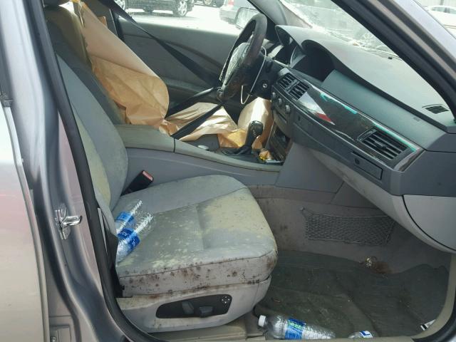WBANA73515CR57078 - 2005 BMW 530 I SILVER photo 5