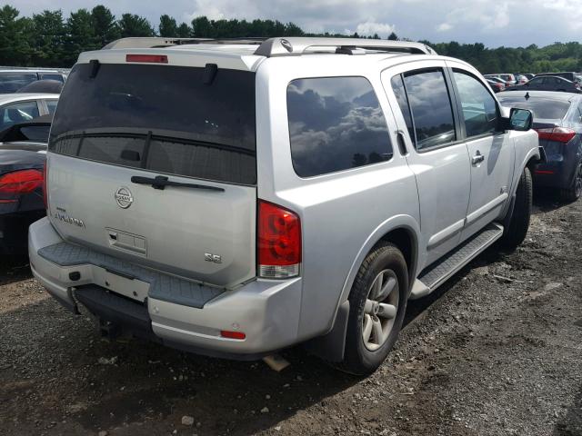 5N1AA08D58N633421 - 2008 NISSAN ARMADA SE SILVER photo 4