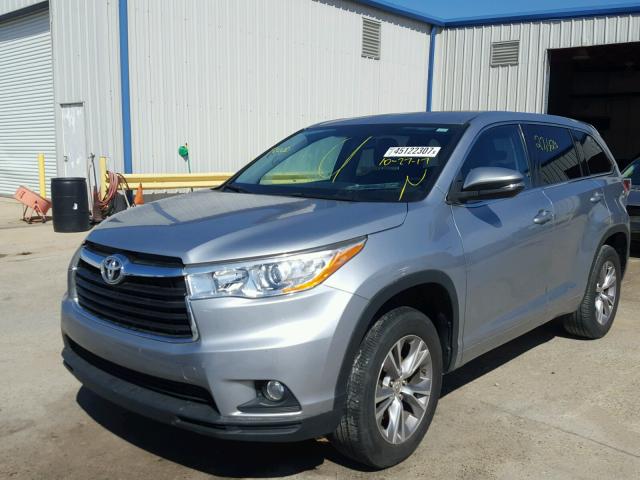 5TDZKRFH7ES032600 - 2014 TOYOTA HIGHLANDER SILVER photo 2