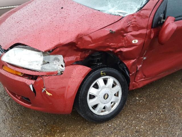 KL1TD526X5B325130 - 2005 CHEVROLET AVEO BASE Czerwony zdjęcie 10
