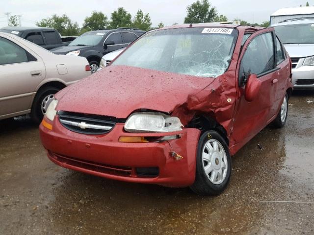 KL1TD526X5B325130 - 2005 CHEVROLET AVEO BASE Czerwony zdjęcie 2