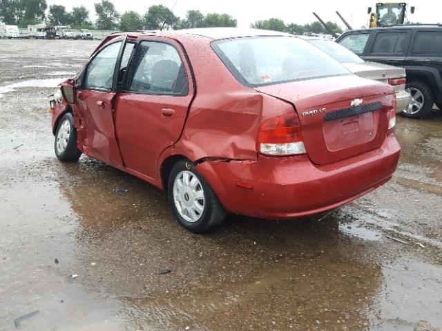 KL1TD526X5B325130 - 2005 CHEVROLET AVEO BASE Czerwony zdjęcie 3