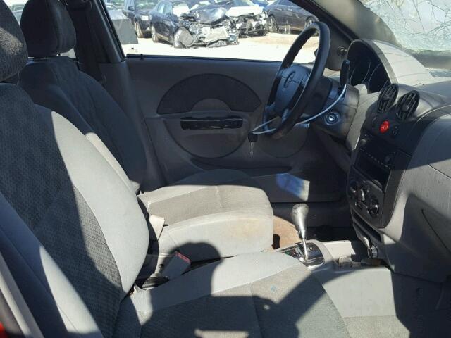 KL1TD526X5B325130 - 2005 CHEVROLET AVEO BASE Czerwony zdjęcie 5