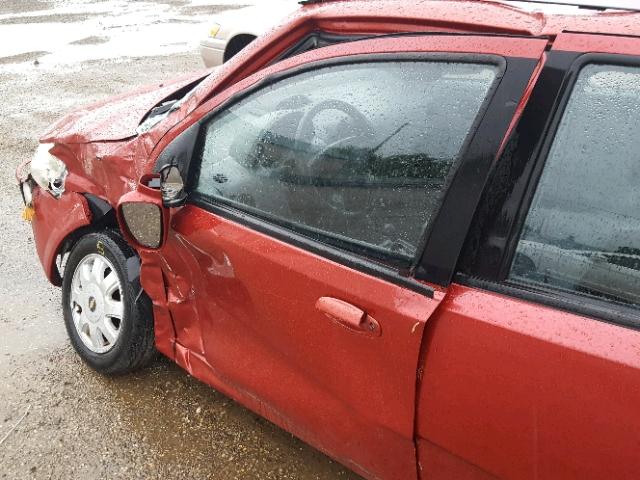 KL1TD526X5B325130 - 2005 CHEVROLET AVEO BASE Czerwony zdjęcie 9