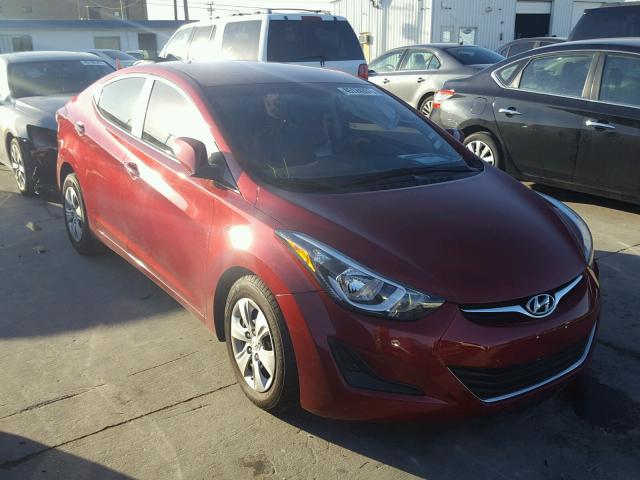 5NPDH4AE5GH714280 - 2016 HYUNDAI ELANTRA SE RED photo 1