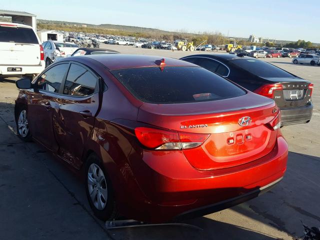 5NPDH4AE5GH714280 - 2016 HYUNDAI ELANTRA SE RED photo 3