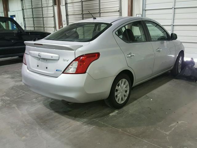 3N1CN7AP8DL883277 - 2013 NISSAN VERSA S SILVER photo 4