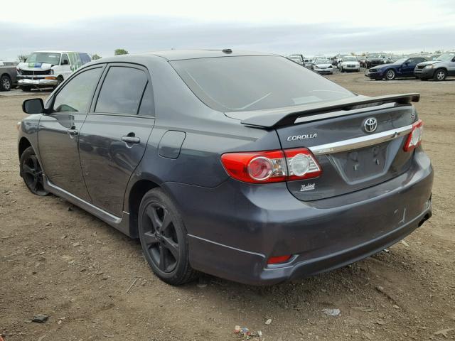 2T1BU4EEXBC710380 - 2011 TOYOTA COROLLA BA CHARCOAL photo 3