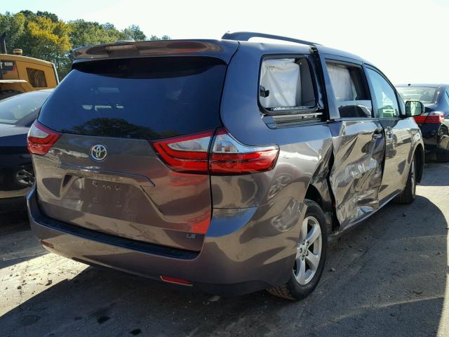 5TDKK3DC4FS687059 - 2015 TOYOTA SIENNA LE GRAY photo 4