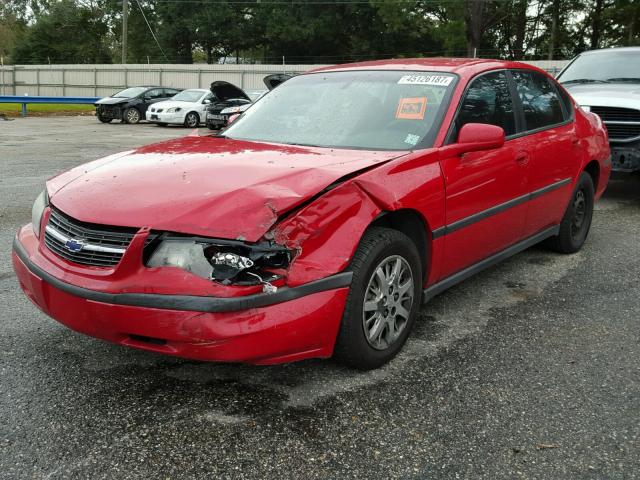 2G1WF52E649325304 - 2004 CHEVROLET IMPALA RED photo 2