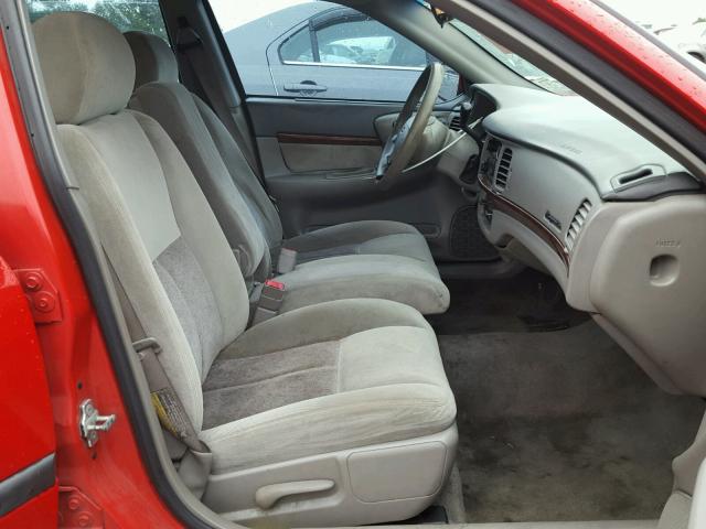 2G1WF52E649325304 - 2004 CHEVROLET IMPALA RED photo 5