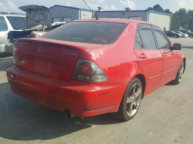 JTHBD192630077093 - 2003 LEXUS IS 300 RED photo 4