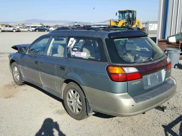 4S3BH665X27636152 - 2002 SUBARU LEGACY OUT GREEN photo 3