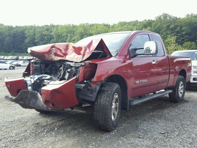 1N6BA06B55N536710 - 2005 NISSAN TITAN XE RED photo 2