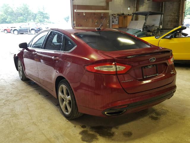 3FA6P0H97DR109432 - 2013 FORD FUSION SE أحمر صورة 3