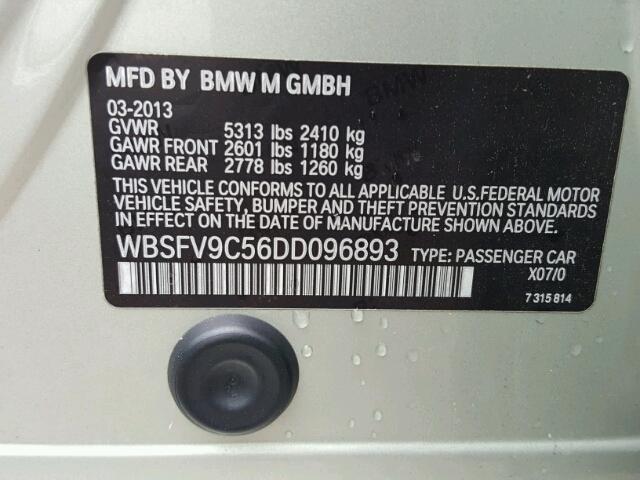 WBSFV9C56DD096893 - 2013 BMW M5 TEAL photo 10