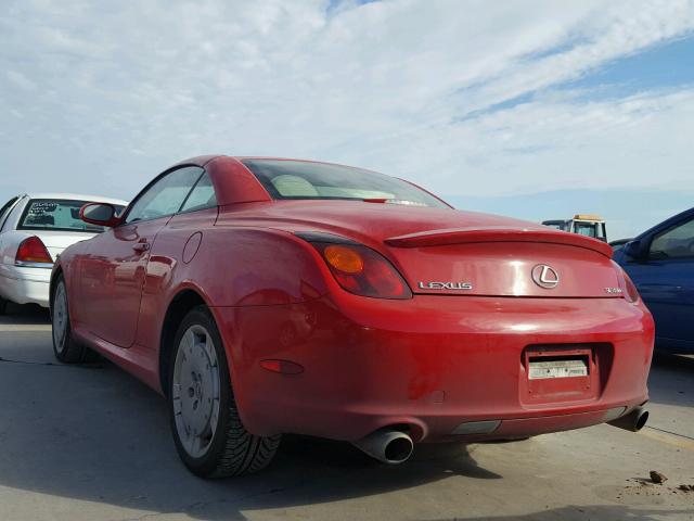 JTHFN48Y920024506 - 2002 LEXUS SC 430 RED photo 3