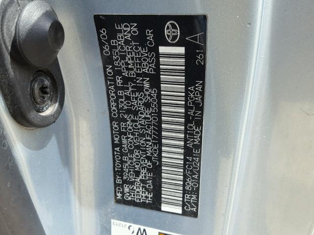 JTKDE177770155045 - 2007 TOYOTA SCION TC 蓝色 照片 10