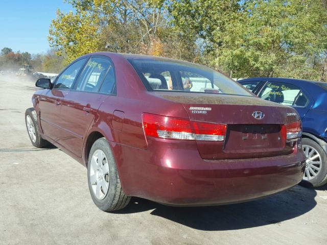 5NPET46C67H214610 - 2007 HYUNDAI SONATA GLS RED photo 3