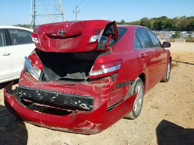 4T4BF3EK0BR214700 - 2011 TOYOTA CAMRY BASE RED photo 4