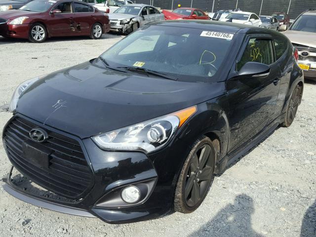 KMHTC6AE0FU241135 - 2015 HYUNDAI VELOSTER T BLACK photo 2