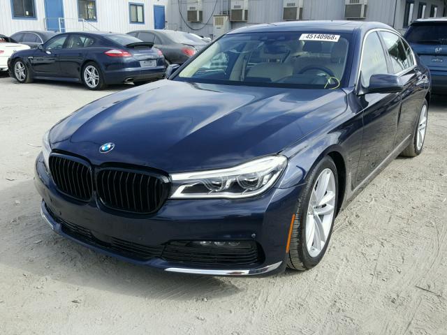 WBA7F0C58JGM23130 - 2018 BMW 750 I BLUE photo 2