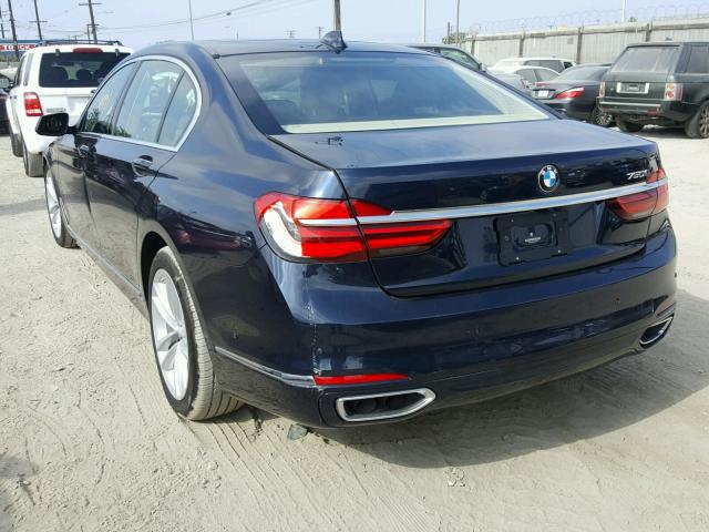 WBA7F0C58JGM23130 - 2018 BMW 750 I BLUE photo 3