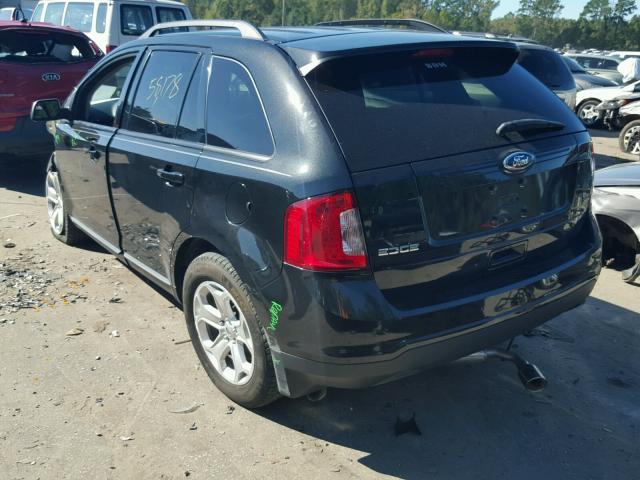 2FMDK3JC3EBB60882 - 2014 FORD EDGE SEL BLACK photo 3