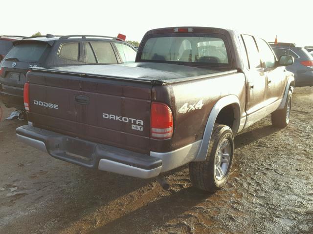 1D7HG48NX4S595364 - 2004 DODGE DAKOTA QUA MAROON photo 4