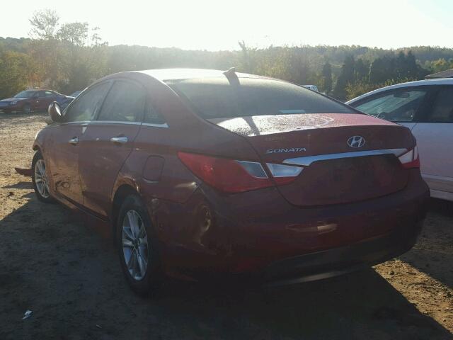 5NPEB4AC3EH878533 - 2014 HYUNDAI SONATA GLS RED photo 3