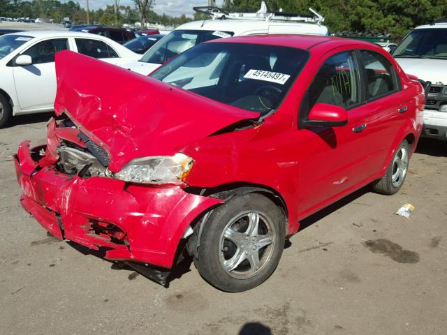 KL1TG56E09B306620 - 2009 CHEVROLET AVEO LT RED photo 2