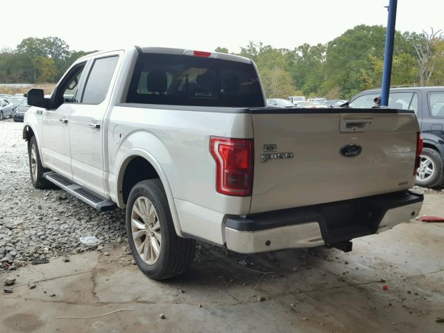 1FTEW1CF4FFB76727 - 2015 FORD F150 SUPER WHITE photo 3