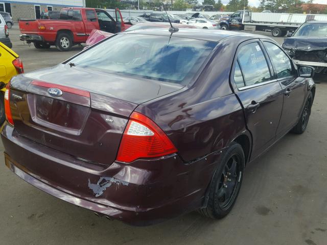 3FAHP0HA5BR314800 - 2011 FORD FUSION MAROON photo 4