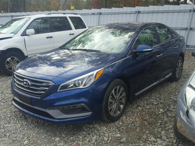 5NPE34AF4HH579743 - 2017 HYUNDAI SONATA SPO BLUE photo 2