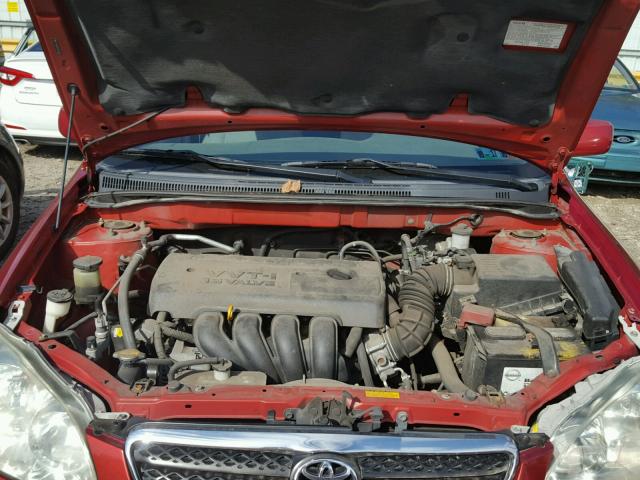 2T1BR32E05C363078 - 2005 TOYOTA COROLLA CE RED photo 7