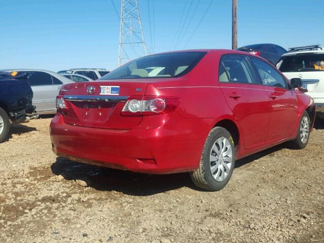 2T1BU4EE1CC887997 - 2012 TOYOTA COROLLA BA RED photo 4