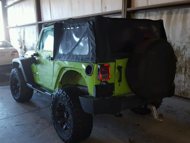 1C4AJWAG0DL563621 - 2013 JEEP WRANGLER GREEN photo 3