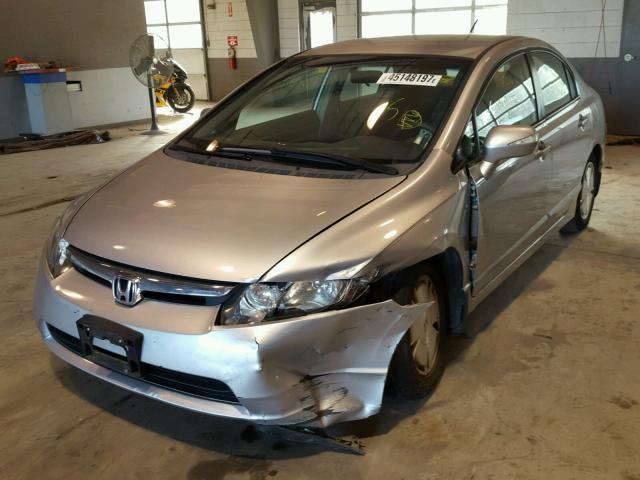 JHMFA36286S012166 - 2006 HONDA CIVIC HYBR SILVER photo 2