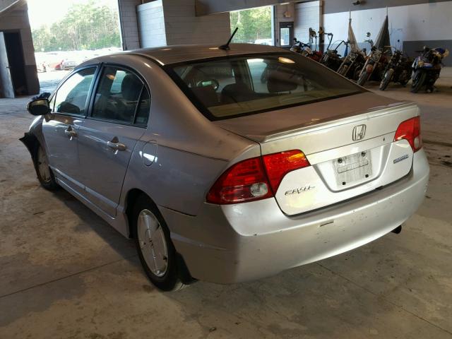 JHMFA36286S012166 - 2006 HONDA CIVIC HYBR SILVER photo 3