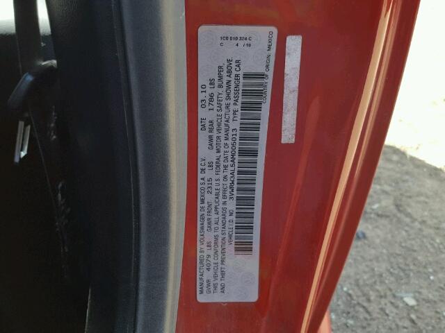 3VWRW3AL5AM005013 - 2010 VOLKSWAGEN NEW BEETLE 红色 照片 10