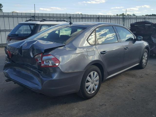 1VWAP7A37DC052521 - 2013 VOLKSWAGEN PASSAT S GRAY photo 4