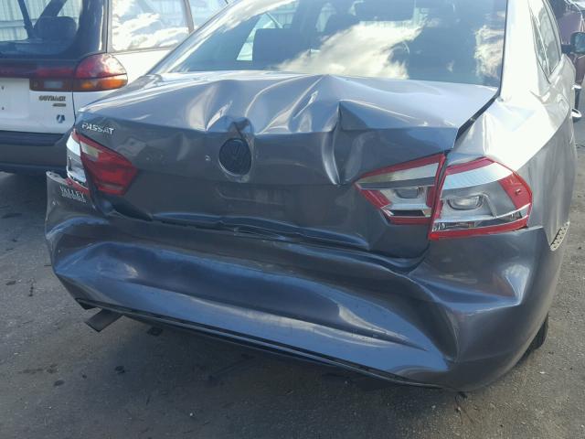 1VWAP7A37DC052521 - 2013 VOLKSWAGEN PASSAT S GRAY photo 9