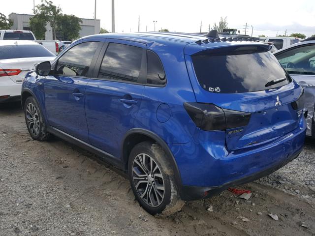 JA4AP3AW4GZ056835 - 2016 MITSUBISHI OUTLANDER BLUE photo 3