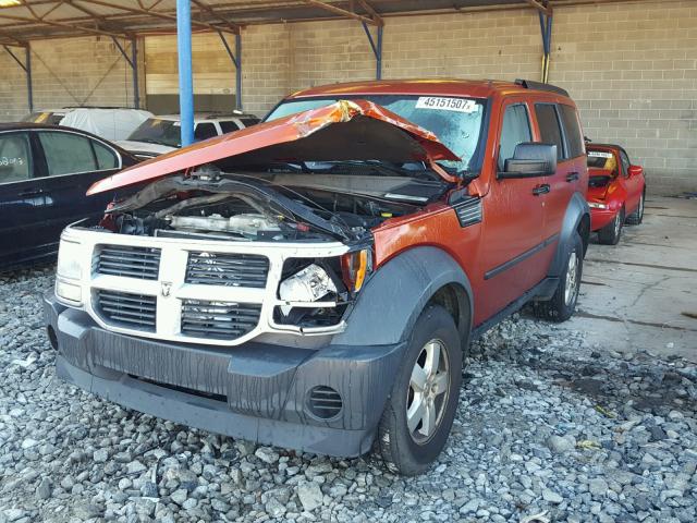 1D8GT28K97W659601 - 2007 DODGE NITRO SXT ORANGE photo 2