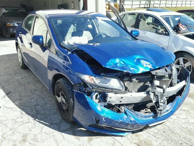 19XFB2F58EE026475 - 2014 HONDA CIVIC LX BLUE photo 1