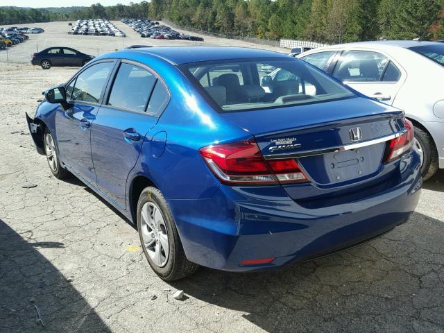 19XFB2F58EE026475 - 2014 HONDA CIVIC LX BLUE photo 3