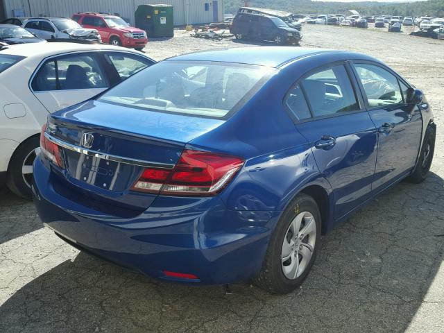 19XFB2F58EE026475 - 2014 HONDA CIVIC LX BLUE photo 4