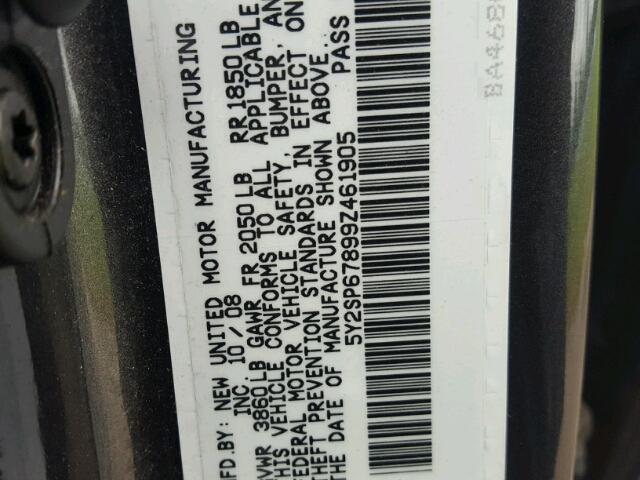 5Y2SP67899Z461905 - 2009 PONTIAC VIBE GRAY photo 10